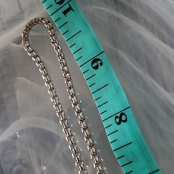 18k Rhodium Plated 20" Box Link Chain Magnetic Cable Barrle Clasp - Picture 9 of 11